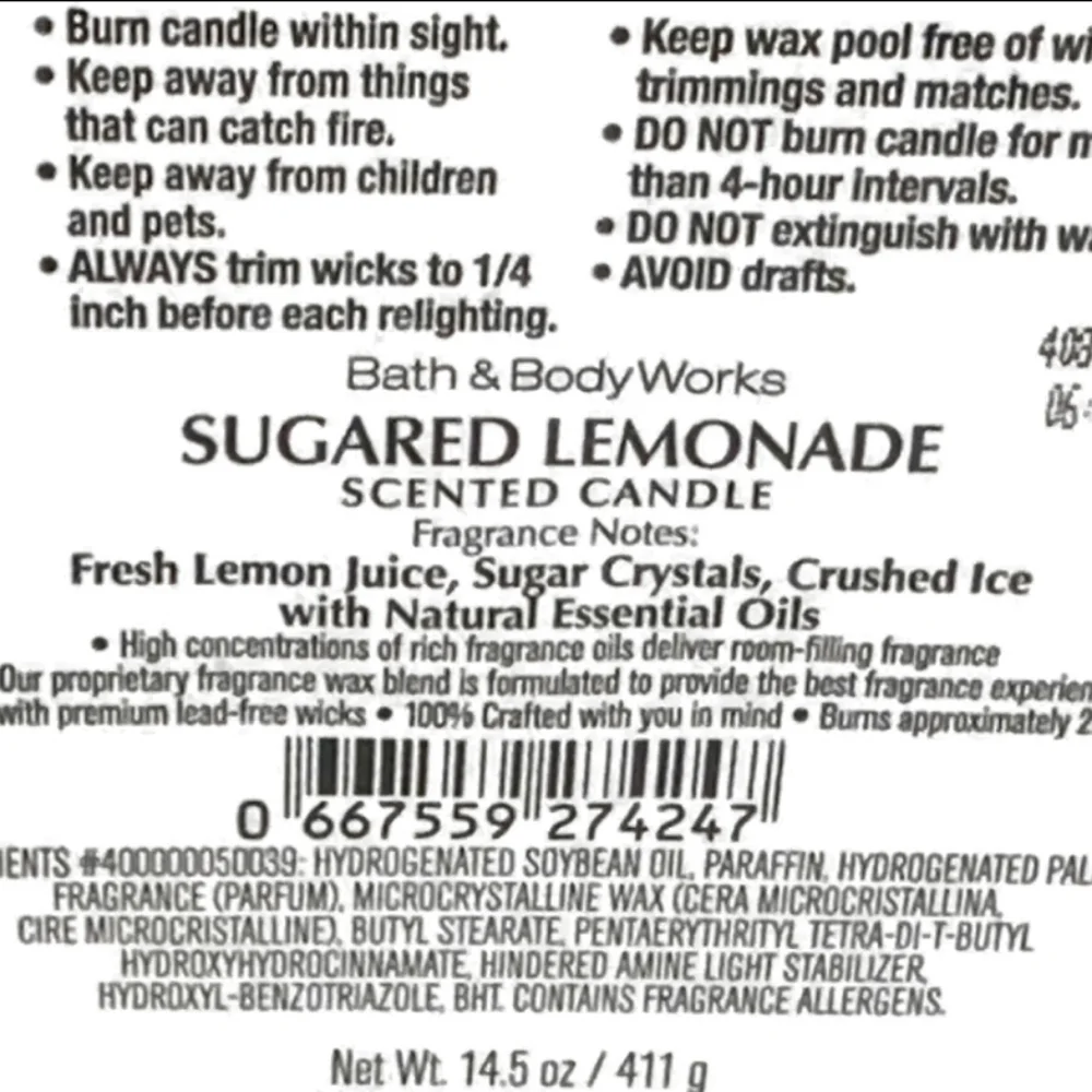 Bath & Body Works Sugared Lemonade 3-Wick Candle